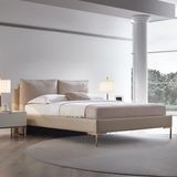 Enza Home Legato Çift Kişilik Başlıklı Karyola 2'li Set,suni Deri - Krem - 200 x 200 cm