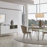Enza Home Legato Konsol+Sabit Ahşap Ayaklı Yemek Masası+Cordell Beyaz 4 Adet Sandalye