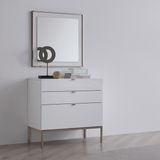 Enza Home Legato Modern Tasarımlı Çekmeceli Şifonyer 3 Çekmece Beyaz Endüstriyel Ahşap 80 cm