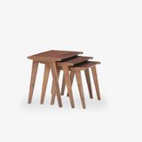 Enza Home Lora Zigon Sehpa, Ceviz, 55x52 / 48x47 / 42x43 cm (GxY)