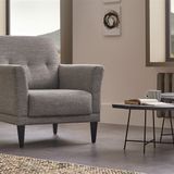 Enza Home Loreto Plus Berjer, Keten Dokulu, 14208 Koyu Gri