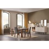 Enza Home Loreto Yemek Odası Takımı - Beyaz/ceviz - Renkli