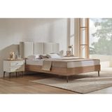 Enza Home Marsana Başlıklı Karyola(180x200 cm) 71001 Bej, Dokuma Kumaş