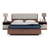 Enza Home Mistral 160x200 cm Krem Suni Deri Kumaş Başlıklı Karyola