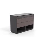 Enza Home Modena Metalik & Parlak Kahve Ada Şifonyer, 120x85 cm (GxY)