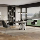 Enza Home Nebula Metal Ayaklı, Seramik Yüzeyli Yemek Masası - Koyu Gri - 200x100