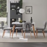 Enza Home Palladio Mutfak Masası, Naturel Ahşap Ayaklı - Beyaz - Ahşap - Beyaz