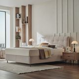 Enza Home Paloma Başlıklı Baza 2'li Set - Krem - 180 x 200 cm