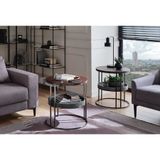 Enza Home Pera 54x60 cm Kahverengi Metal Ayaklı Yan Sehpa