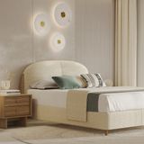 Enza Home Perge 19803 Kemik 200x200 cm Dokuma Kumaş Başlıklı Baza