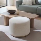 Enza Home Perge 57001 Krem Şönil Kumaş Sehpa Pufu