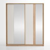 Enza Home Perge Sürgü Kapaklı 197 cm Bej Gardırop