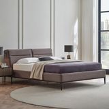 Enza Home Riga Modern Klasik Çift Kişilik Başlıklı Karyola - Gri - 180 x 200 cm