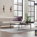Enza Home Swan 15602 Beyaz Buklet Kumaş 3'lü Koltuk