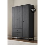 Enza Home YTSGRPIST-11694961 Kalinsta 3 Kapaklı Siyah Gardrop