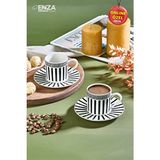 Enza Sofia 2'li Porselen Fincan Seti - Beyaz - 80 ml