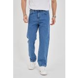ENZİM JEANS Erkek 100% Pamuk Baggy Kot Pantolon Mavi 32