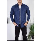 ENZİM JEANS Erkek Kot Gömlek Mavi 2XL