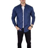 ENZİM JEANS Erkek Kot Gömlek Mavi M