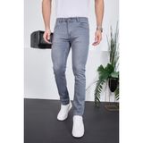 Enzim Jeans Erkek Likralı Denim Skinny Fit Süper Dar Paça Günlük Pantolon Desenli Gri - 29