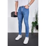 Enzim Jeans Erkek Likralı Denim Skinny Fit Süper Dar Pantolon Açık Mavi Renkli Modern Tasarım - Açik Mavi - 30