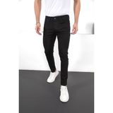 Enzim Jeans Erkek Likralı Skinny Fit Denim Pantolon Dar Paça Günlük Stil Desenli - Siyah - 29