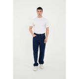 Enzim Jeans Erkek Pamuk Baggy Kot Pantolon - 34 - Koyu Mavi