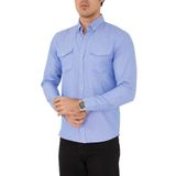 ENZİM JEANS Erkek Polycotton Gömlek Mavi S
