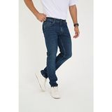 Enzim Jeans Erkek Regular Fit Likralı Denim Pantolon Lacivert Renk Düz Desenli Konforlu Model - 40