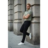 Enzim Jeans Regular Fit Likralı Pantolon Erkekler İçin Standart Kesim Denim Kumaş - Siyah - 30