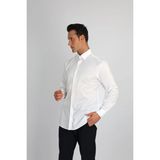 Enzo Ferrettı EF11 R 901 Beyaz Non-Iron Çift Kat Iplik, Regular Fıt,erkek Gömlek