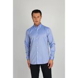 Enzo Ferrettı EF12 R 506 Lacivert Non-Iron Çift Kat Iplik, Regular Fıt,erkek Gömlek - XL