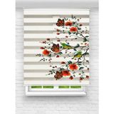 Enzo Home Baskılı Zebra Stor Perde – Kuş, Kelebek ve Çiçek Desenli Dekoratif Perde - Renkli - 100 x 260 cm