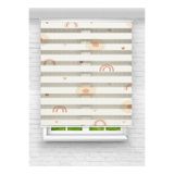 Enzo Home Zebra Stor Perde Gökkuşağı ve Güneş Desenli | Çocuk Odası Dijital Baskılı Zebra Perde