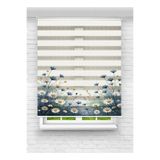 Enzo Home Zebra Stor Perde Papatya ve Mavi Çiçek Desenli | Dijital Baskılı Modern Zebra Perde