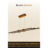 ENZO LIGHT Cosmo Bronz 3000K Lineer LED Sarkıt Avize – Kumandalı Dim Edilebilir – Yukarı & Aşağı Işık 60 x 60