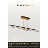 ENZO LIGHT Cosmo Bronz 4000K Lineer LED Sarkıt Avize – Kumandalı Dim Edilebilir – Aşağı Işık 50 x 50