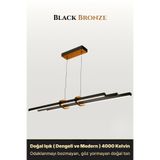 ENZO LIGHT Cosmo Bronz 4000K Lineer LED Sarkıt Avize – Kumandalı Dim Edilebilir – Yukarı & Aşağı Işık 60 x 60