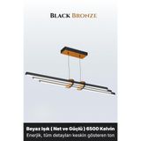 ENZO LIGHT Cosmo Bronz 6500K Lineer LED Sarkıt Avize – Kumandalı Dim Edilebilir – Aşağı Işık 50 x 50