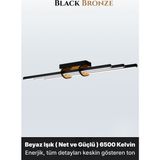 Enzo Light Cosmo Bronz LED Tavan Avize – Kumandal Dim Edilebilir – Aşağı Işık - Beyaz Işık