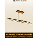 Enzo Light Cosmo Bronz Lineer LED Sarkıt Avize – Kumandalı Dim Edilebilir – Aşağı Işık - Sarı Işık