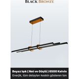 Enzo Light Cosmo Bronz Lineer LED Sarkıt Avize – Kumandalı Dim Edilebilir – Yukarı & Aşağı Işık - Beyaz Işık