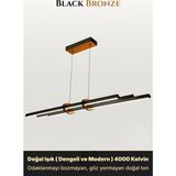 Enzo Light Cosmo Bronz Lineer LED Sarkıt Avize – Kumandalı Dim Edilebilir – Yukarı & Aşağı Işık - Doğal Işık