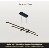 Enzo Light Cosmo Downlight Genç Odası & Çalışma Masası Lineer Sarkıt Avize Füme Kumandalı Dimmerli - Doğal Işık 4000K