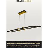 Enzo Light Cosmo Gold Lineer LED Sarkıt Avize – Kumandalı Dim Edilebilir – Yukarı & Aşağı Işık - Doğal Işık