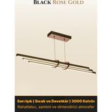 Enzo Light Cosmo Rose Gold Lineer LED Sarkıt Avize – Kumandalı Dim Edilebilir – Aşağı Işık - Sarı Işık