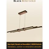 Enzo Light Cosmo Rose Gold Lineer LED Sarkıt Avize – Kumandalı Dim Edilebilir – Yukarı & Aşağı Işık - Sarı Işık