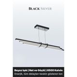 ENZO LIGHT Cosmo Silver 6500K Lineer LED Sarkıt Avize – Kumandalı Dim Edilebilir – Aşağı Işık 60 x 120