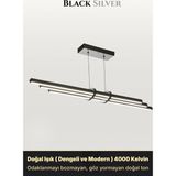 Enzo Light Cosmo Silver Lineer LED Sarkıt Avize – Kumandalı Dim Edilebilir – Aşağı Işık - Gri - Doğal Işık
