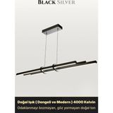 Enzo Light Cosmo Silver Lineer LED Sarkıt Avize – Kumandalı Dim Edilebilir – Yukarı & Aşağı Işık - Gri - Doğal Işık